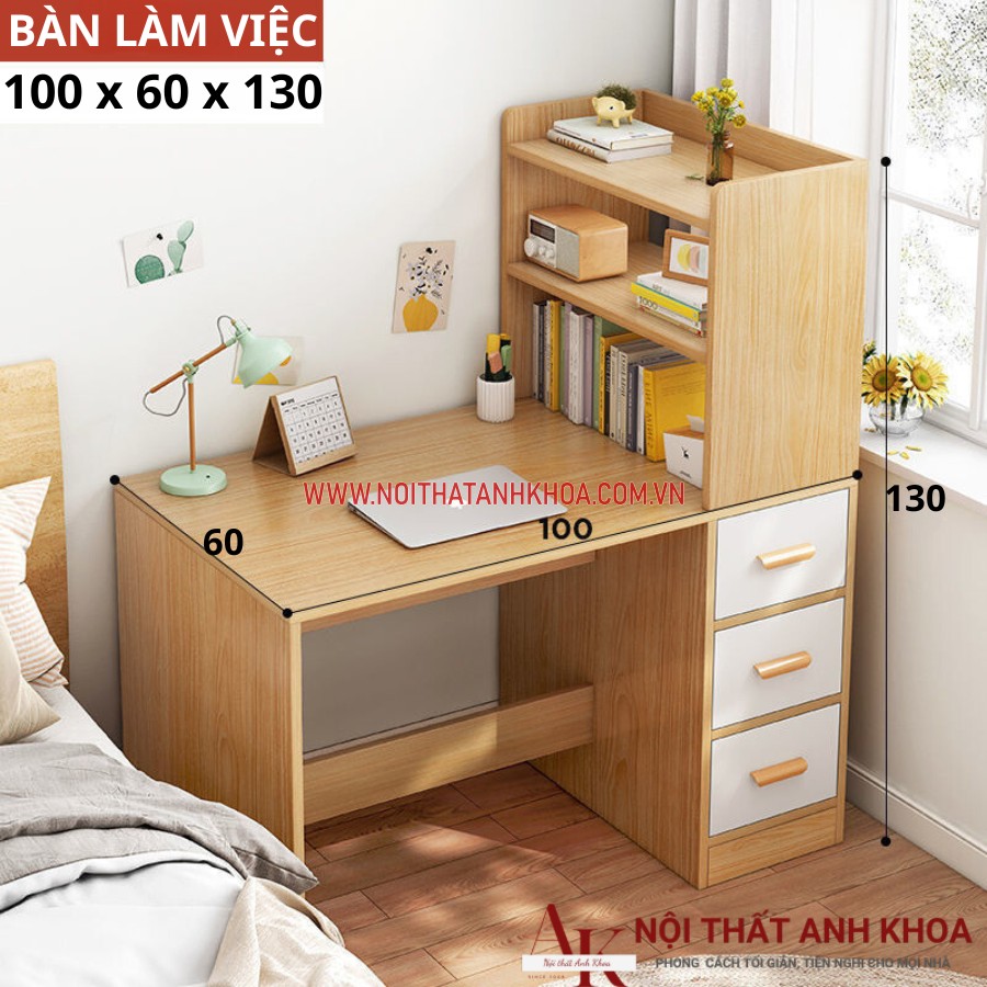 Bàn làm việc kết hợp kệ sách được làm từ gỗ MDF hiện đại Bàn làm việc kết hợp kệ sách được làm từ gỗ MDF hiện đại