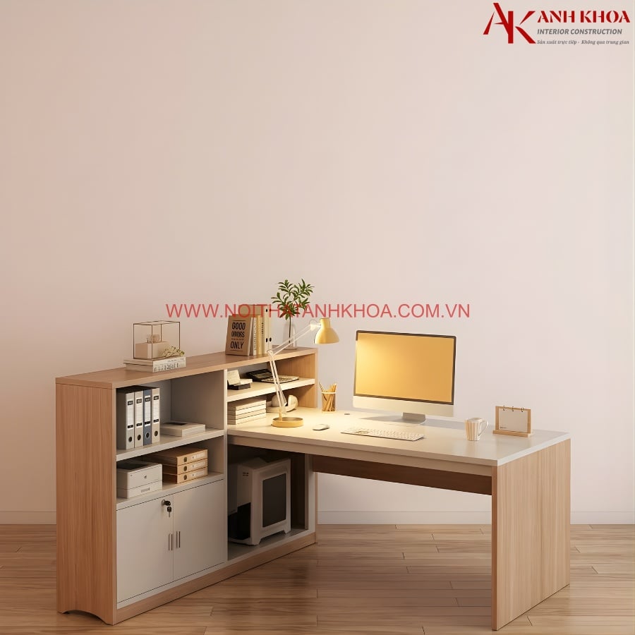 Bàn làm việc kết hợp tủ sách thiết kế đẹp hiện đại Bàn làm việc kết hợp tủ sách thiết kế đẹp hiện đại