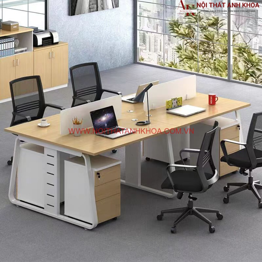 Bàn làm việc văn phòng chân sắt đẹp hiện đại