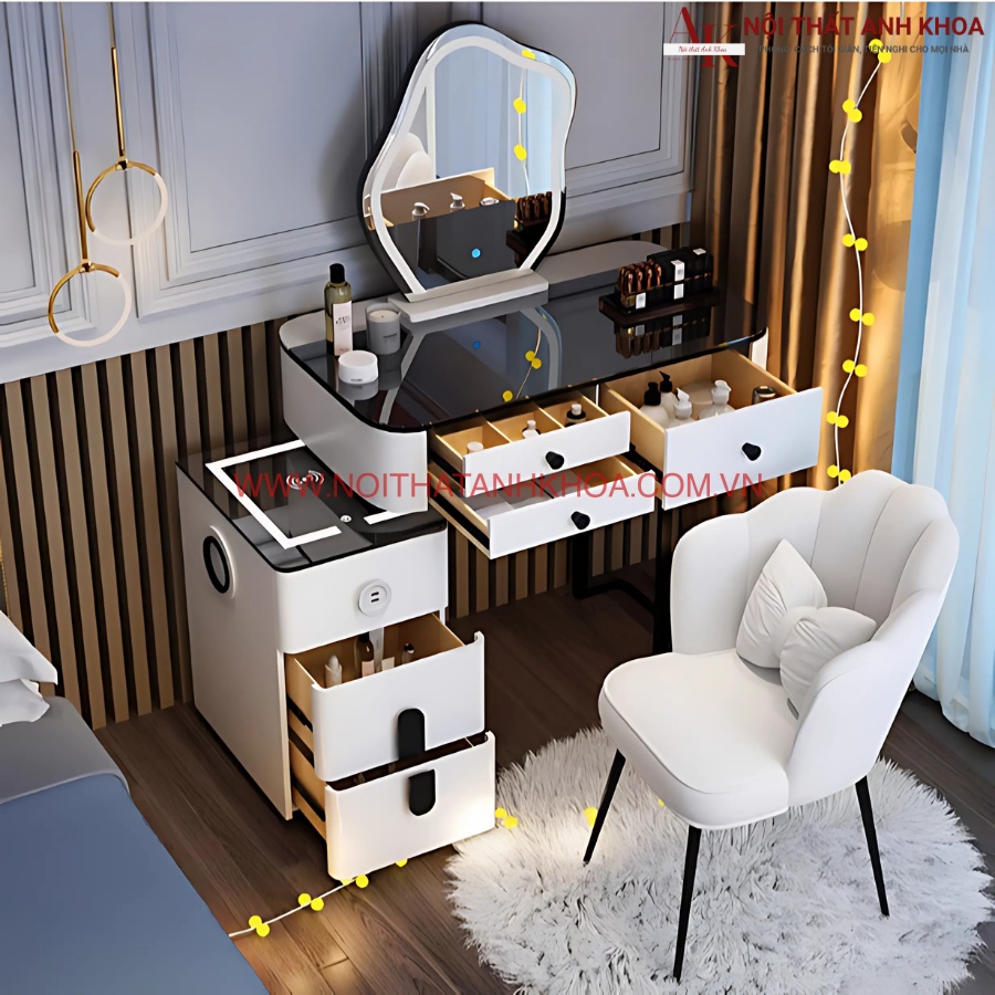 Bàn phấn cao cấp nhập khẩu màu trắng Bàn phấn cao cấp nhập khẩu màu trắng