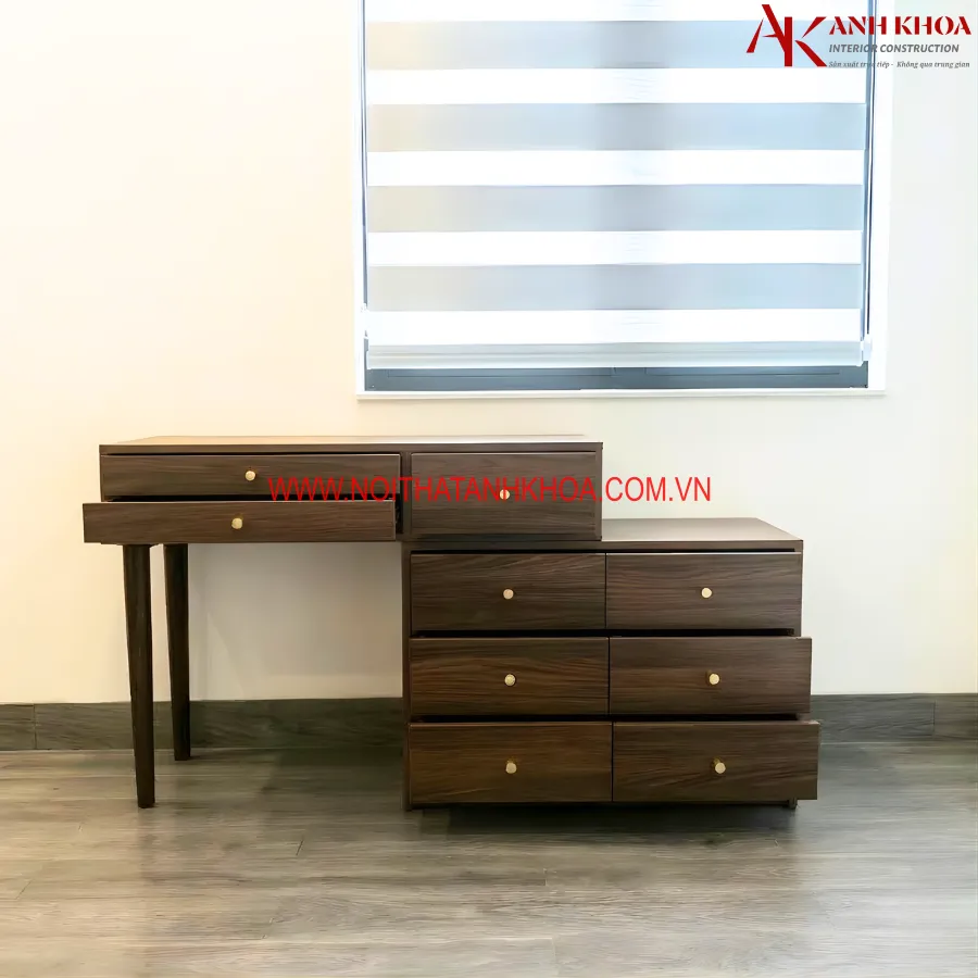 Bàn phấn gỗ công nghiệp màu nâu vân gỗ, hiện đại Bàn phấn gỗ công nghiệp màu nâu vân gỗ, hiện đại