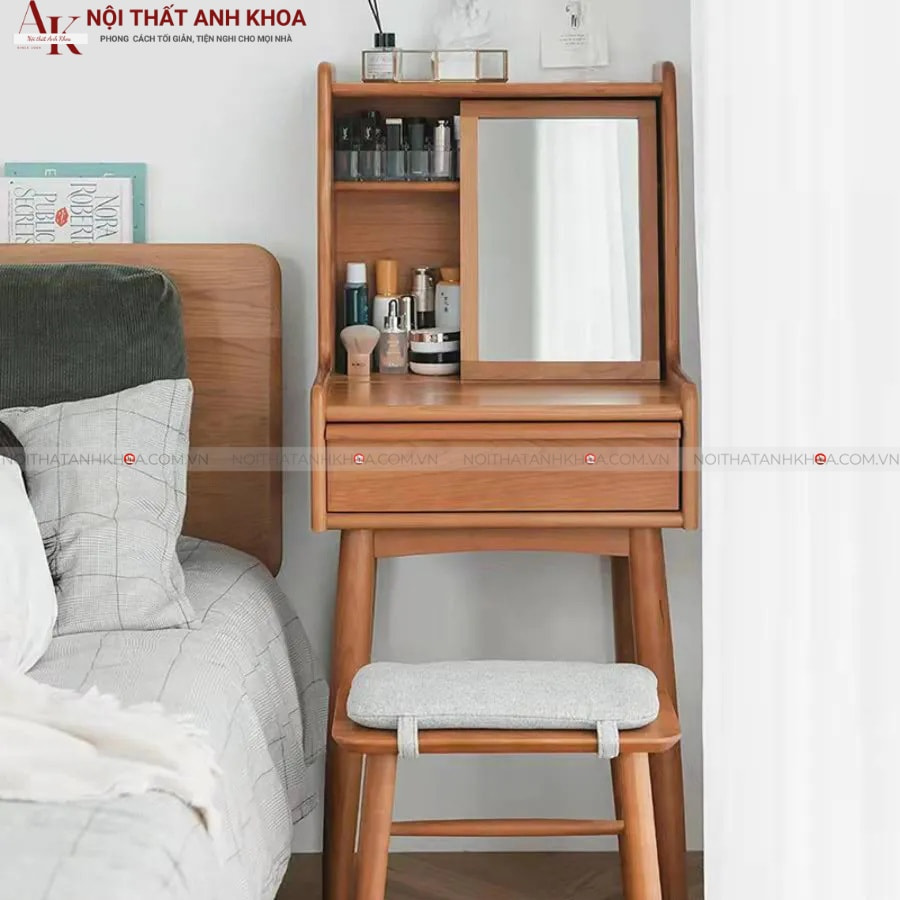 Bàn trang điểm gỗ cao su đẹp hiện đại Bàn trang điểm gỗ cao su đẹp hiện đại