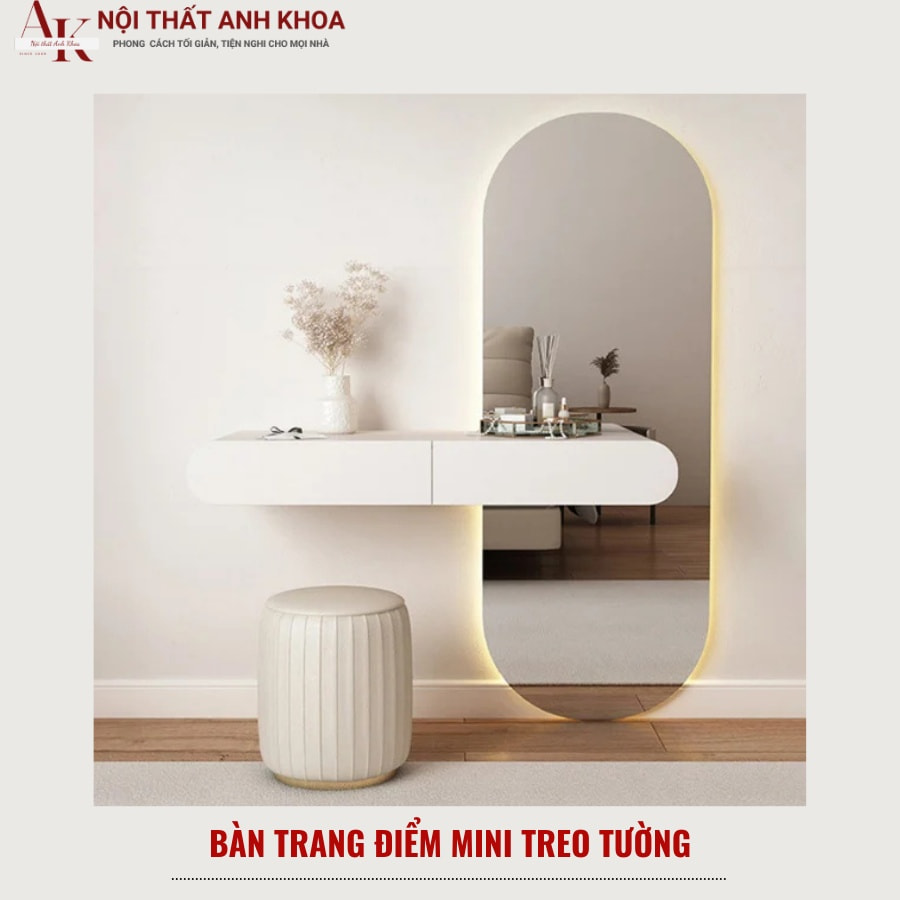 Bàn trang điểm mini treo tường đẹp hiện đại, sang trọng  Bàn trang điểm mini treo tường đẹp hiện đại, sang trọng