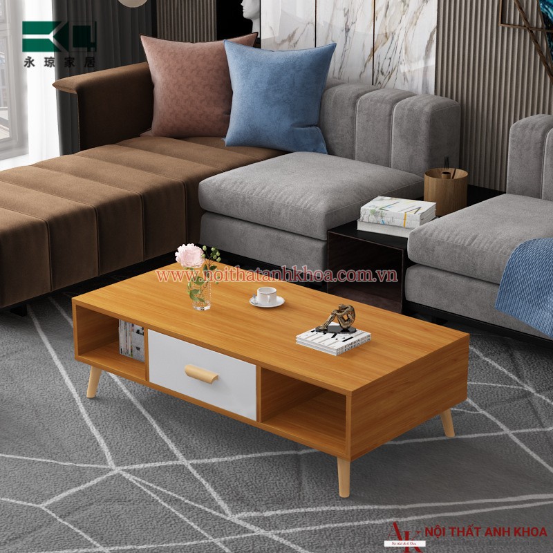 Bàn sofa phòng khách gỗ công nghiệp đẹp đơn giản màu vàng phối trắng Bàn sofa phòng khách gỗ công nghiệp đẹp đơn giản màu vàng phối trắng