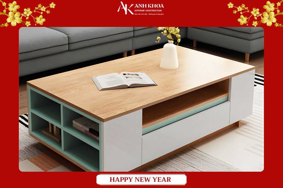 Bàn trà phòng khách gỗ MDF - Gọn gàng, tinh tế, dễ phối Bàn trà phòng khách gỗ MDF - Gọn gàng, tinh tế, dễ phối