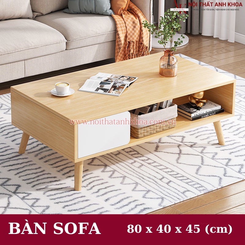 Bàn sofa phòng khách gỗ mdf mẫu mã hiện đại giá rẻ màu vàng phối trắng (kt: 80 x 40 x 45 cm) Bàn sofa phòng khách gỗ mdf mẫu mã hiện đại giá rẻ màu vàng phối trắng (kt: 80 x 40 x 45 cm)