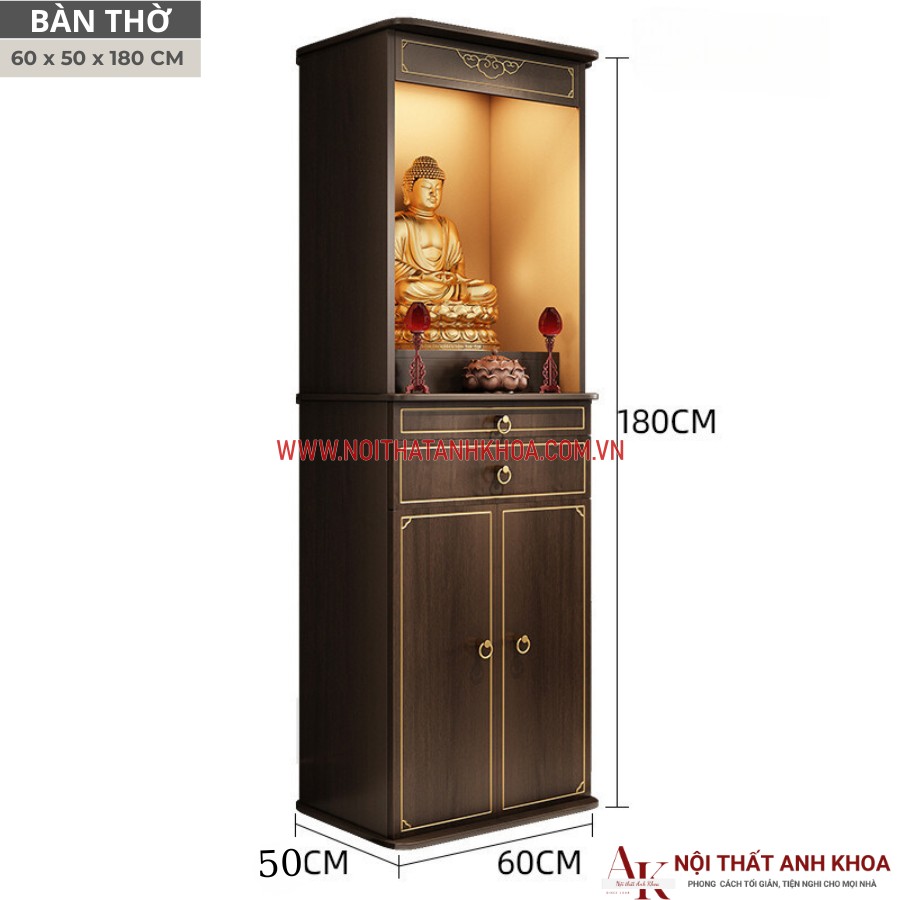 Bàn thờ chung cư gỗ công nghiệp MDF cứng cáp, bền bỉ Bàn thờ chung cư gỗ công nghiệp MDF cứng cáp, bền bỉ