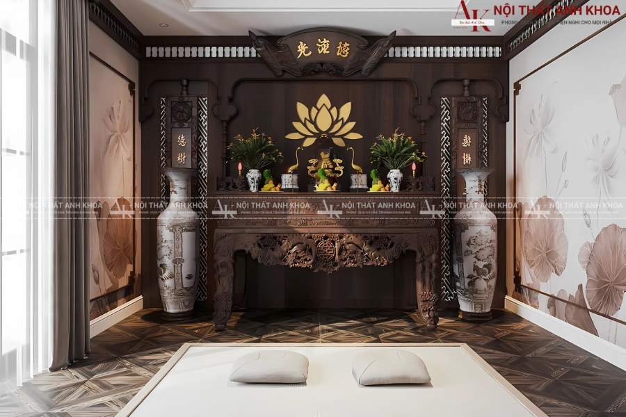 Mẫu bàn thờ gia tiên truyền thống trang nghiêm Mẫu bàn thờ gia tiên truyền thống trang nghiêm