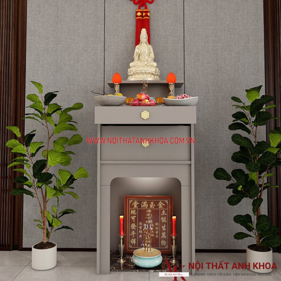 Bàn thờ gia tiên màu xám gỗ công nghiệp MDF Bàn thờ gia tiên màu xám gỗ công nghiệp MDF