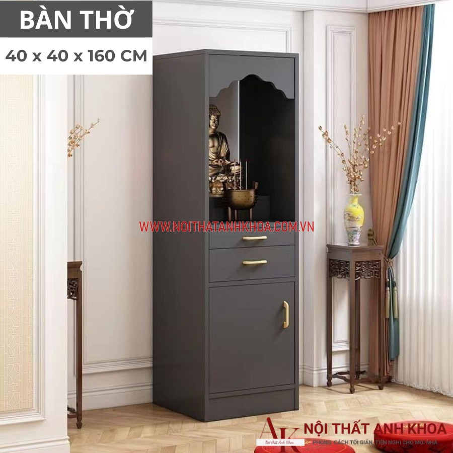 Bàn thờ gỗ công nghiệp MDF màu xám chì Bàn thờ gỗ công nghiệp MDF màu xám chì