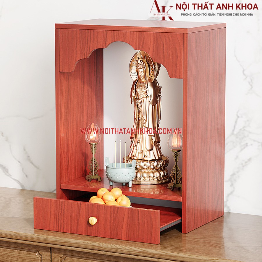 Bàn thờ gỗ công nghiệp màu xoan đào vân gỗ ấm cúng Bàn thờ gỗ công nghiệp màu xoan đào vân gỗ ấm cúng