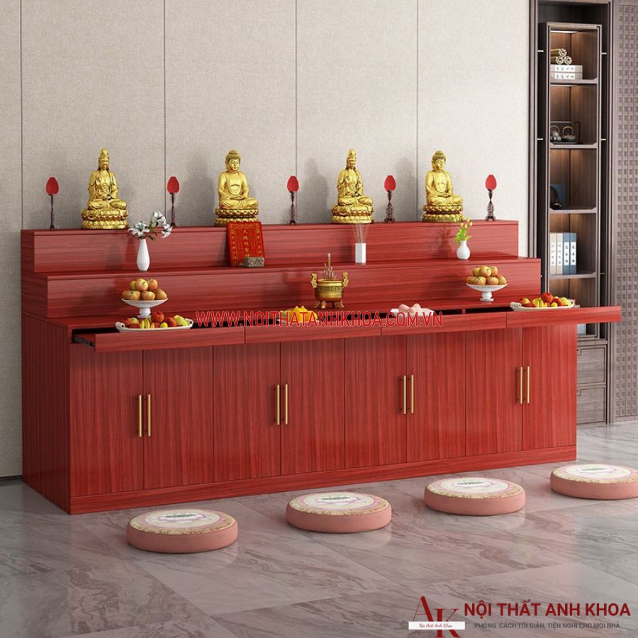 Bàn thờ phật và gia tiên gỗ công nghiệp