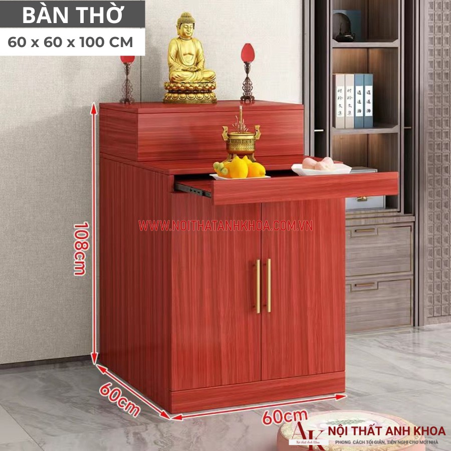 Bàn thờ gỗ công nghiệp màu nâu vân gỗ ấm cúng Bàn thờ gỗ công nghiệp màu nâu vân gỗ ấm cúng