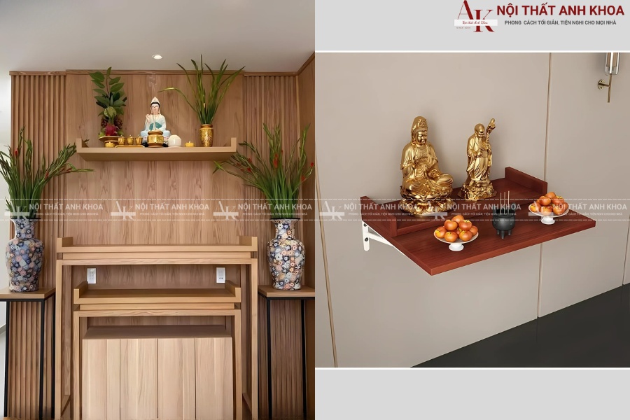 Mẫu bàn thờ treo tường đẹp - Tiết kiệm không gian sống Mẫu bàn thờ treo tường đẹp - Tiết kiệm không gian sống