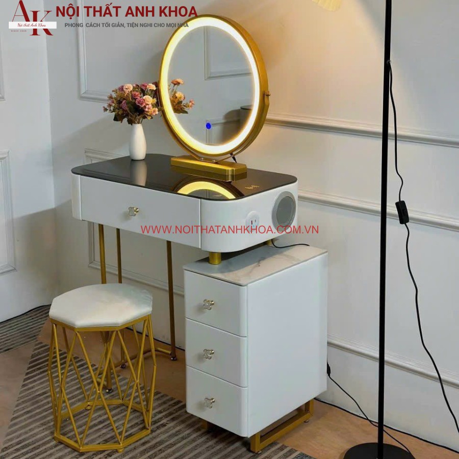 Bàn trang điểm cao cấp gương có Led Bàn trang điểm cao cấp gương có Led