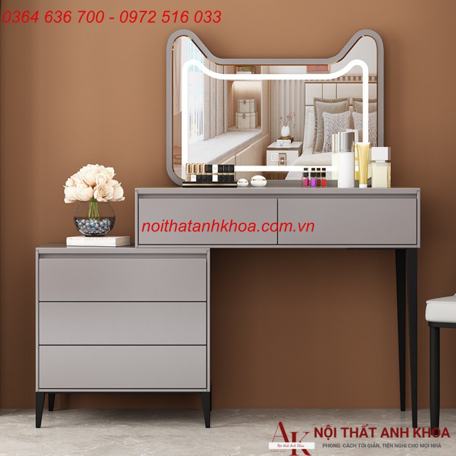 Bàn Trang Điểm Đẹp Gỗ Công Nghiệp MDF Có Gương LED Hiện Đại Bàn Trang Điểm Đẹp Gỗ Công Nghiệp MDF Có Gương LED Hiện Đại