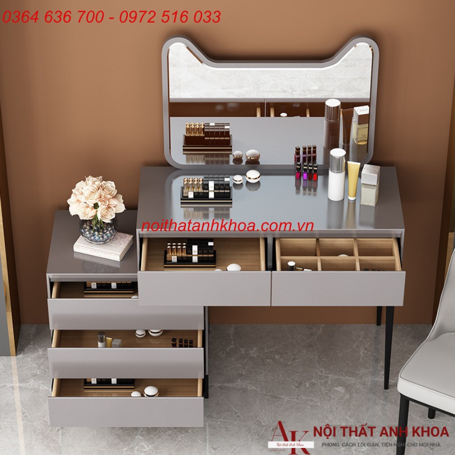 Bàn Trang Điểm Đẹp Gỗ Công Nghiệp MDF Có Gương LED Hiện Đại Bàn Trang Điểm Đẹp Gỗ Công Nghiệp MDF Có Gương LED Hiện Đại