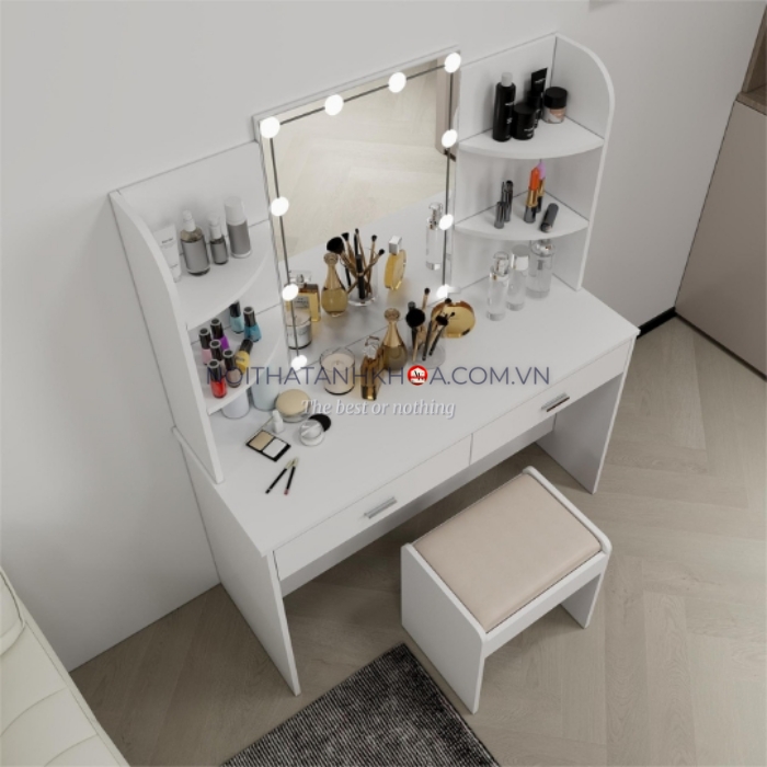Bàn Trang Điểm Gỗ Công Nghiệp Phủ Melamine Cao Cấp Màu Trắng Hiện Đại Bàn Trang Điểm Gỗ Công Nghiệp Phủ Melamine Cao Cấp Màu Trắng Hiện Đại