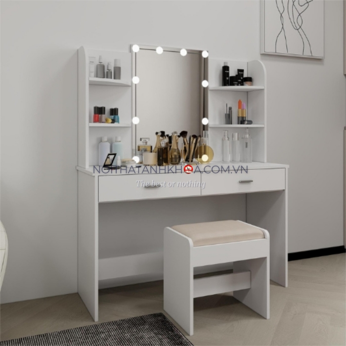 Bàn Trang Điểm Gỗ Công Nghiệp Phủ Melamine Cao Cấp Màu Trắng Hiện Đại Bàn Trang Điểm Gỗ Công Nghiệp Phủ Melamine Cao Cấp Màu Trắng Hiện Đại