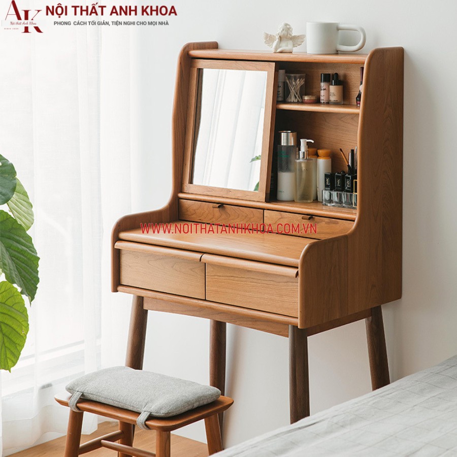 Bàn trang điểm gỗ cao su đẹp hiện đại Bàn trang điểm gỗ cao su đẹp hiện đại