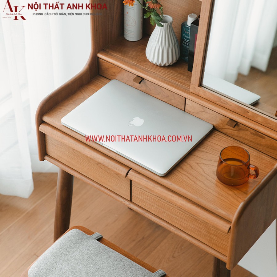 Bàn trang điểm gỗ cao su cứng cáp, bền bỉ Bàn trang điểm gỗ cao su cứng cáp, bền bỉ