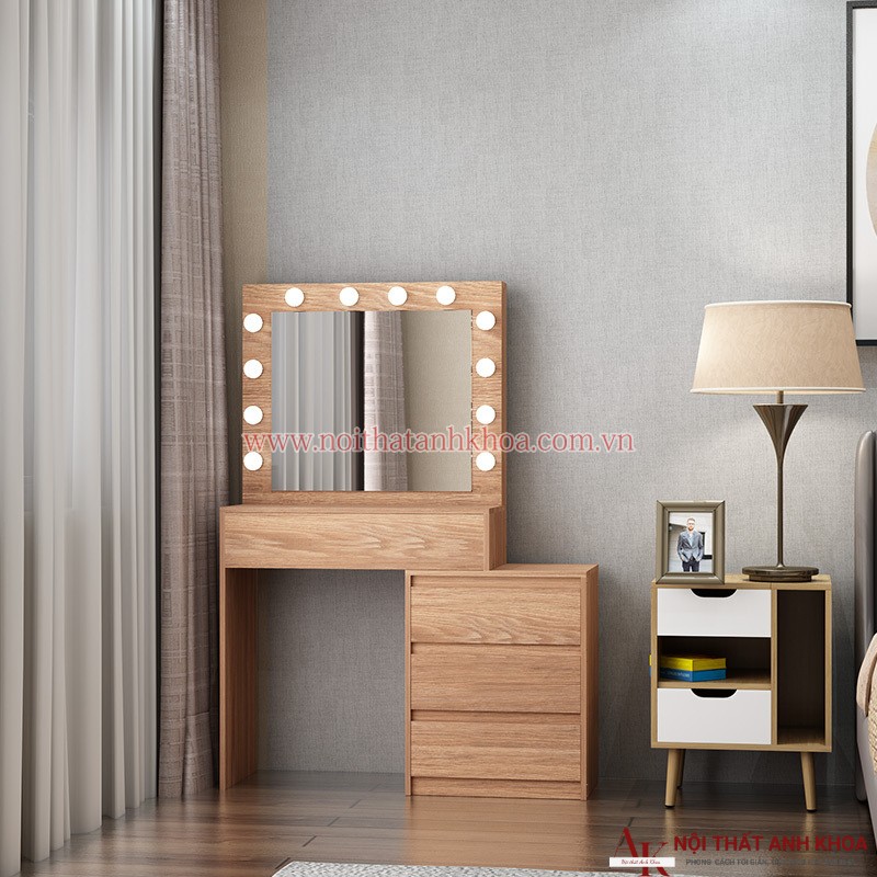Bàn Trang Điểm Gỗ Công Nghiệp Hiện Đại Có Led Bàn Trang Điểm Gỗ Công Nghiệp Hiện Đại Có Led
