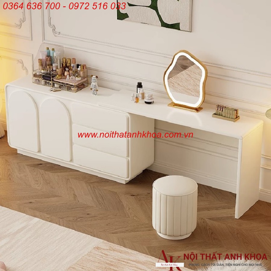 Bàn Trang Điểm Gỗ Công Nghiệp Màu Trắng Có Led Giá Tốt Bàn Trang Điểm Gỗ Công Nghiệp Màu Trắng Có Led Giá Tốt