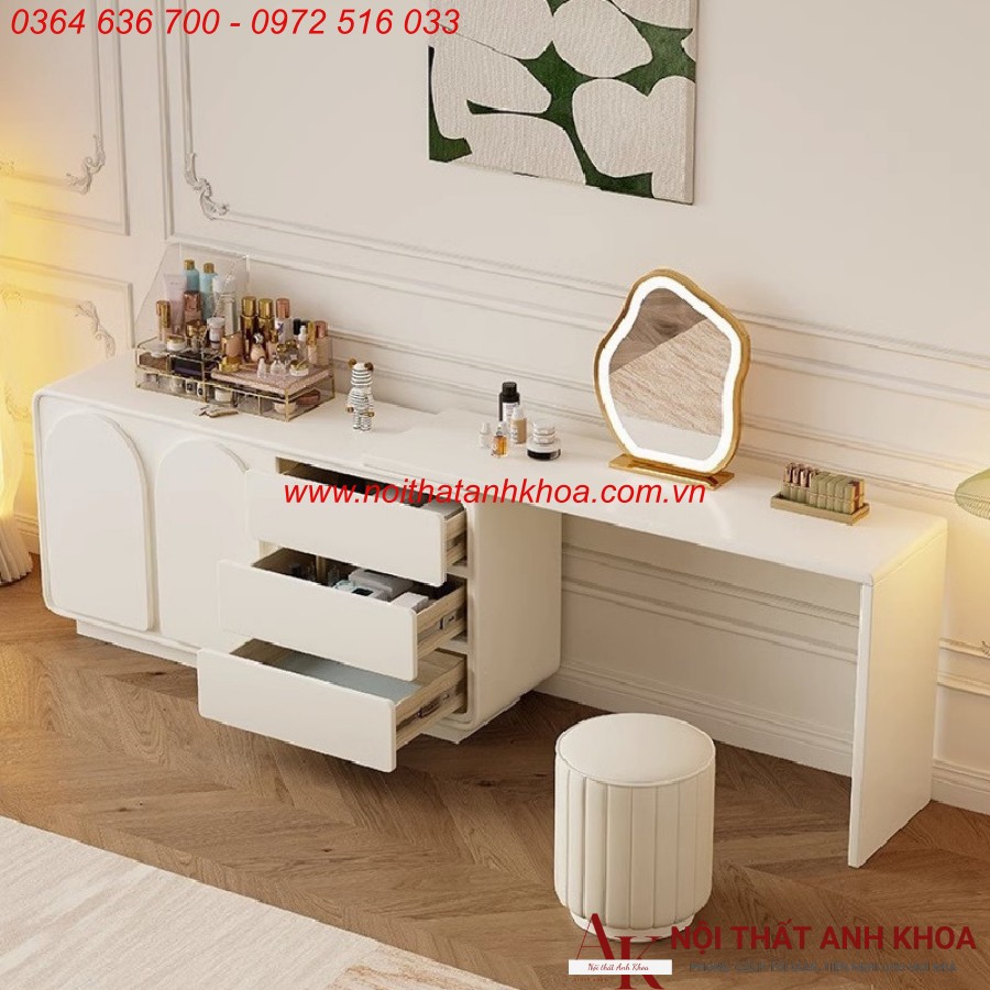 Bàn Trang Điểm Gỗ Công Nghiệp Màu Trắng Có Led Giá Tốt Bàn Trang Điểm Gỗ Công Nghiệp Màu Trắng Có Led Giá Tốt
