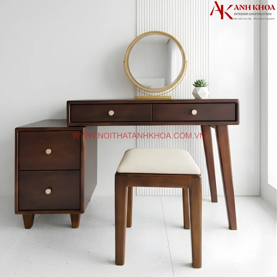 Bàn trang điểm gỗ tự nhiên đẹp hiện đại, cao cấp Bàn trang điểm gỗ tự nhiên đẹp hiện đại, cao cấp