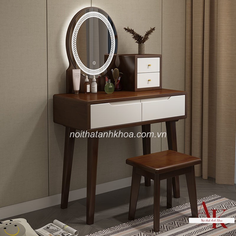 Bàn Trang Điểm Gỗ Tự Nhiên Màu Vàng Gương LED Đẹp Giá Rẻ Bàn Trang Điểm Gỗ Tự Nhiên Màu Vàng Gương LED Đẹp Giá Rẻ
