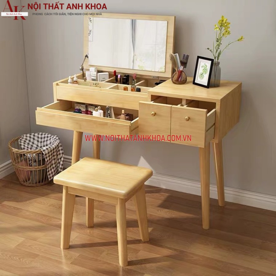 Bàn trang điểm gỗ tự nhiên cứng cáp Bàn trang điểm gỗ tự nhiên cứng cáp