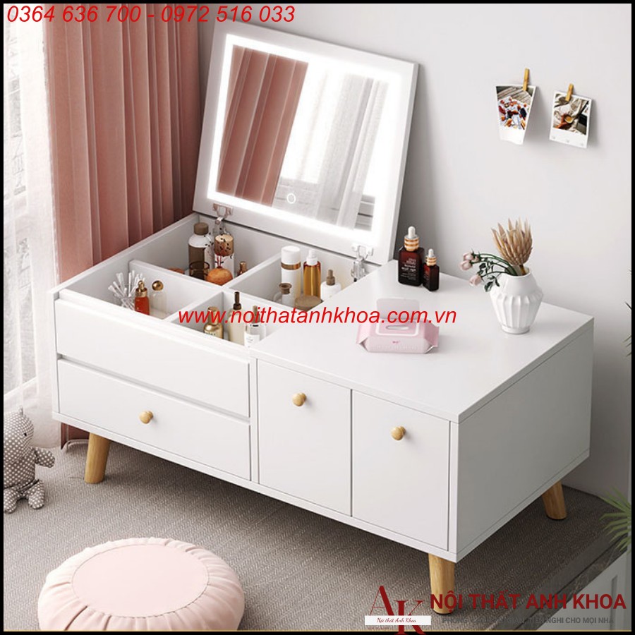 Bàn Trang Điểm Gương Lật Gỗ Công Nghiệp Đẹp Hiện Đại Bàn Trang Điểm Gương Lật Gỗ Công Nghiệp Đẹp Hiện Đại