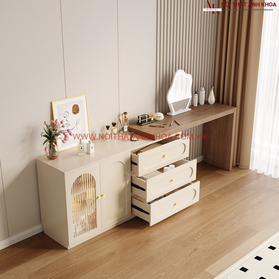 Bàn trang điểm kết hợp chổ làm việc hiện đại tiện nghi Bàn trang điểm kết hợp chổ làm việc hiện đại tiện nghi