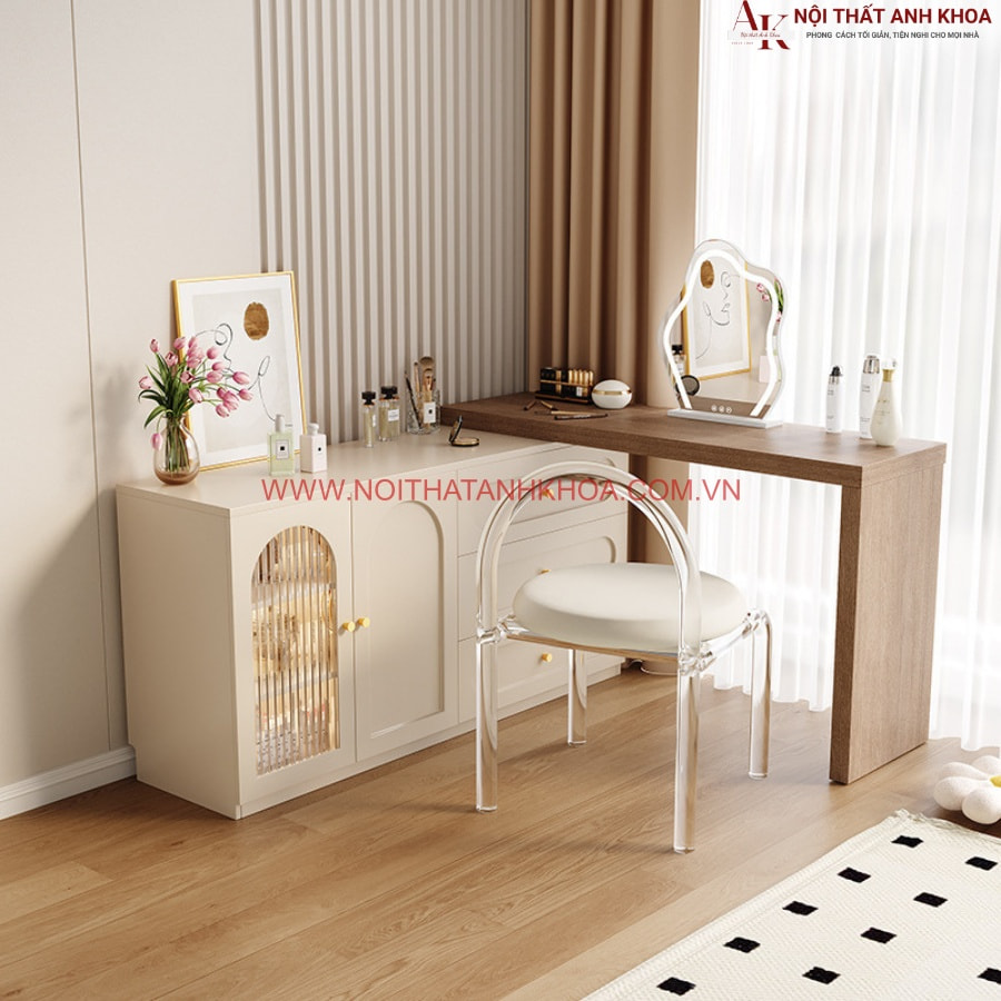 Bàn trang điểm kết hợp chổ làm việc hiện đại tiện nghi Bàn trang điểm kết hợp chổ làm việc hiện đại tiện nghi