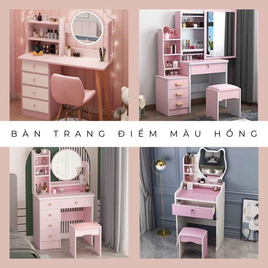 Bàn Trang Điểm Màu Hồng Bàn Trang Điểm Màu Hồng