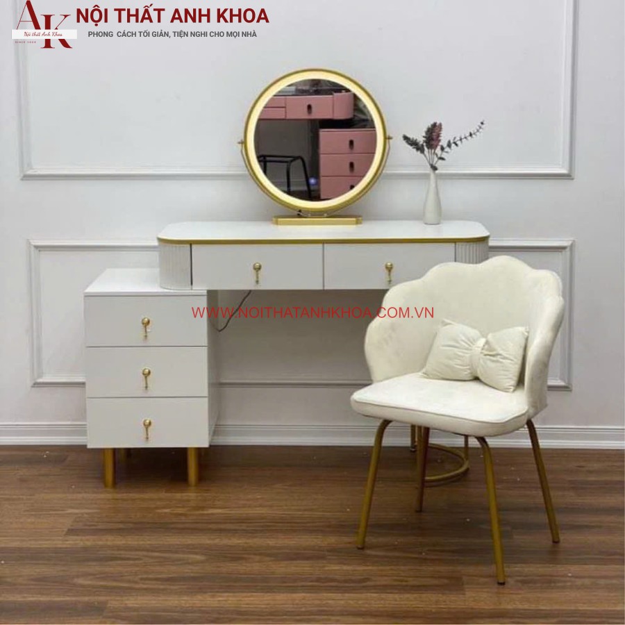 Bàn trang điểm màu trắng nhập khẩu cao cấp Bàn trang điểm màu trắng nhập khẩu cao cấp