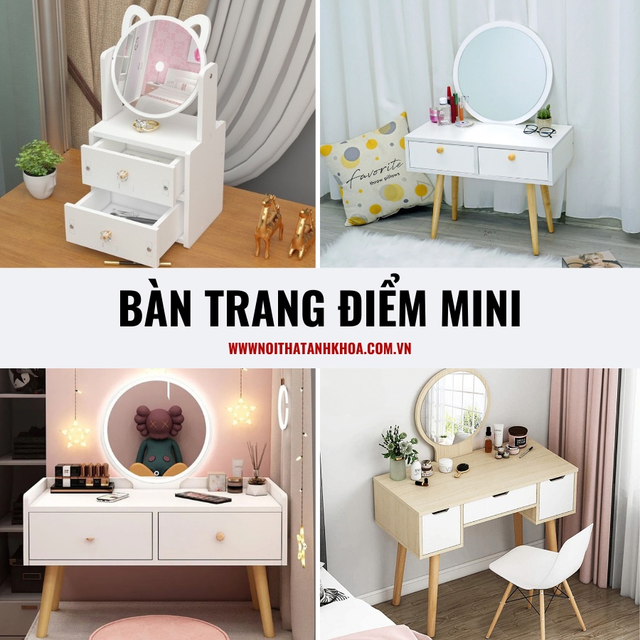 Bàn trang điểm mini gỗ công nghiệp đẹp hiện đại, tinh tế Bàn trang điểm mini gỗ công nghiệp đẹp hiện đại, tinh tế