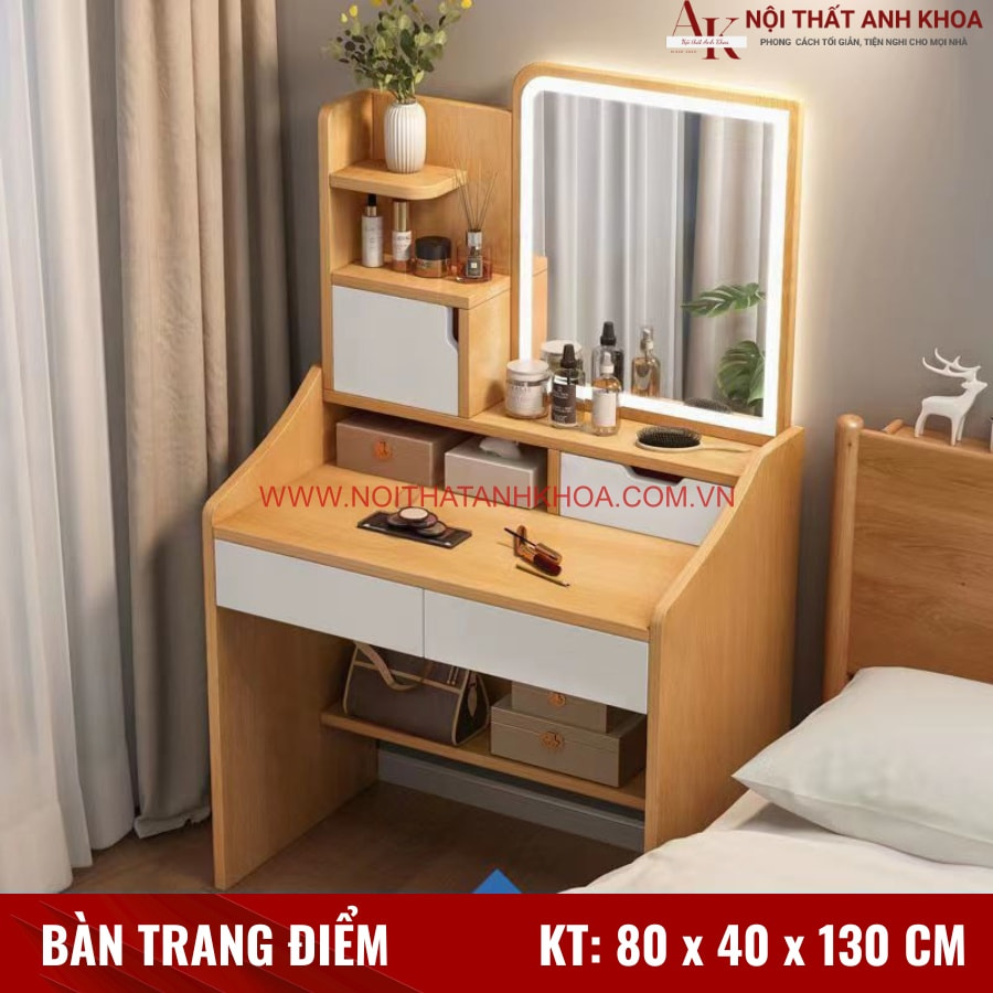 Bàn trang điểm màu trắng gỗ công nghiệp đẹp hiện đại, sang trọng Bàn trang điểm màu trắng gỗ công nghiệp đẹp hiện đại, sang trọng