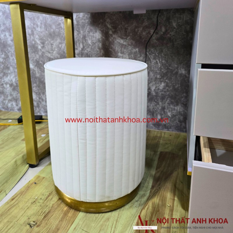 Ghế bàn trang điểm giá rẻ màu trắng viền vàng Ghế bàn trang điểm giá rẻ màu trắng viền vàng