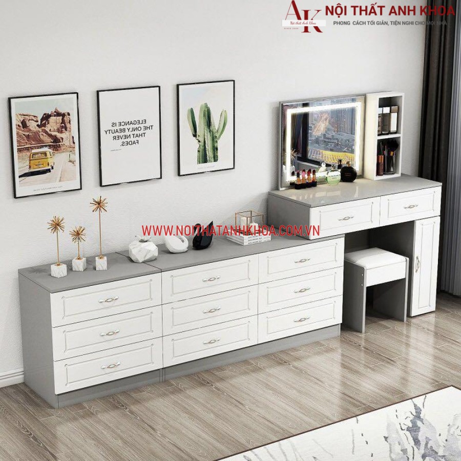 Bàn trang điểm được làm từ gỗ công nghiệp phong cách hiện đại Bàn trang điểm được làm từ gỗ công nghiệp phong cách hiện đại