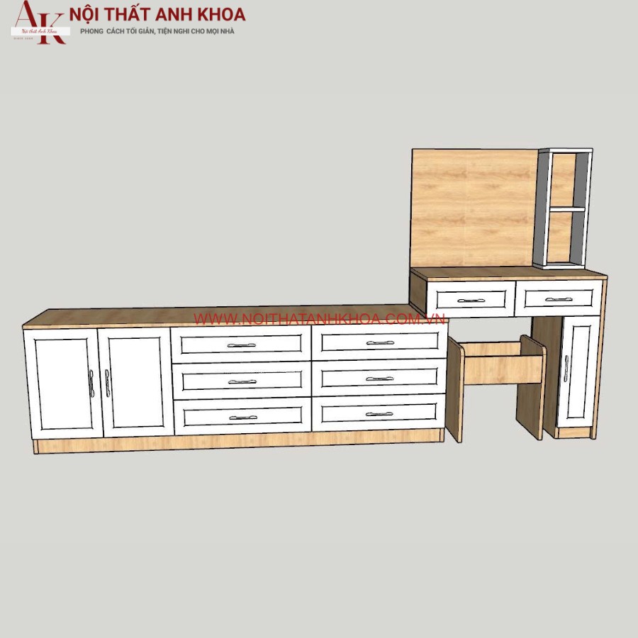 Bàn trang điểm phong cách gỗ công nghiệp phối màu đẹp, hiện đại Bàn trang điểm phong cách gỗ công nghiệp phối màu đẹp, hiện đại