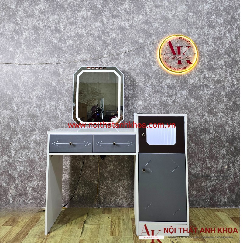 Bàn phấn trang điểm thông minh, tích hợp sạc không dây, 3 chế độ led Bàn phấn trang điểm thông minh, tích hợp sạc không dây, 3 chế độ led