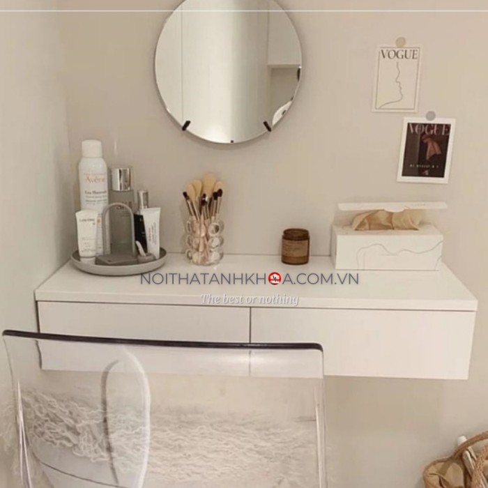 Bàn Trang Điểm Treo Tường Gỗ Công Nghiệp Mdf Có Gương Hiện Đại Bàn Trang Điểm Treo Tường Gỗ Công Nghiệp Mdf Có Gương Hiện Đại