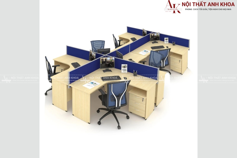 Mẫu bàn làm việc văn phòng hiện đại kèm hộc tủ tiện lợi Mẫu bàn làm việc văn phòng hiện đại kèm hộc tủ tiện lợi