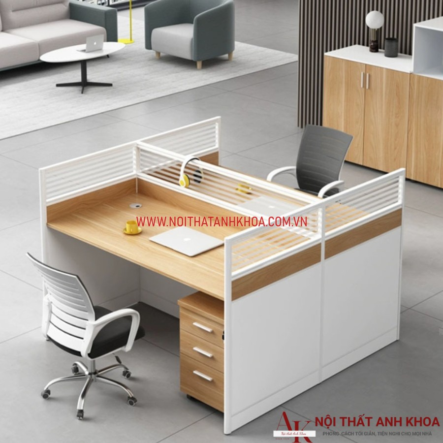 Bàn văn phòng cho nhân viên làm bằng gỗ công nghiệp Bàn văn phòng cho nhân viên làm bằng gỗ công nghiệp