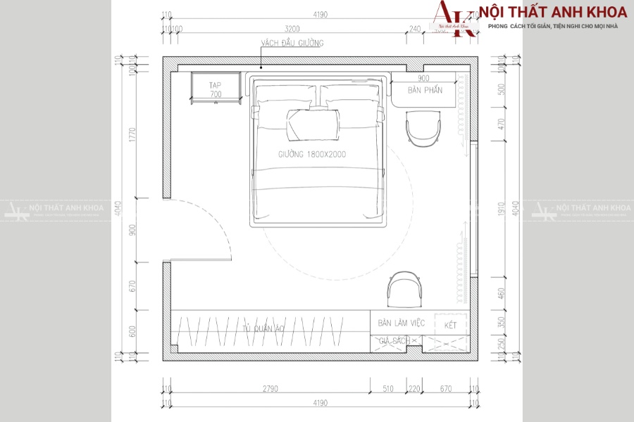 Bản vẽ thiết kế nội thất phòng ngủ 15m2 đẹp - Hiện đại, tinh tế Bản vẽ thiết kế nội thất phòng ngủ 15m2 đẹp - Hiện đại, tinh tế