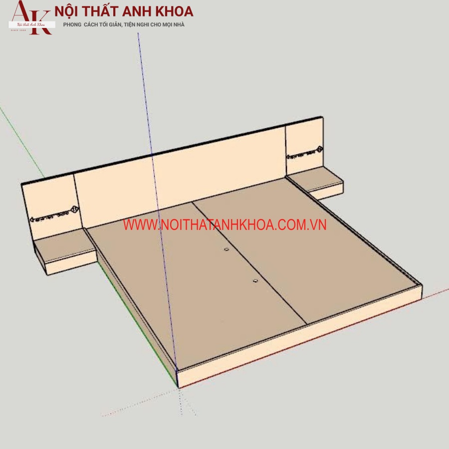 Giường ngủ Tatami gỗ công nghiệp cao cấp màu vân gỗ Giường ngủ Tatami gỗ công nghiệp cao cấp màu vân gỗ