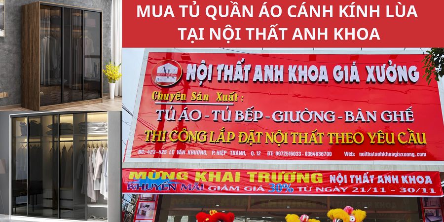 Nội thất Anh Khoa là địa điểm uy tín để bạn sở hữu tủ quần áo cánh kính lùa đẹp, hiện đại Nội thất Anh Khoa là địa điểm uy tín để bạn sở hữu tủ quần áo cánh kính lùa đẹp, hiện đại