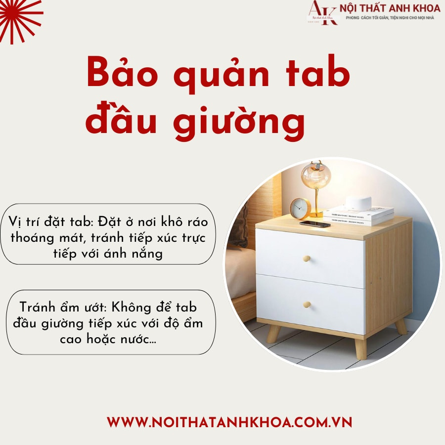 Bảo quản tab đầu giường gỗ công nghiệp Bảo quản tab đầu giường gỗ công nghiệp