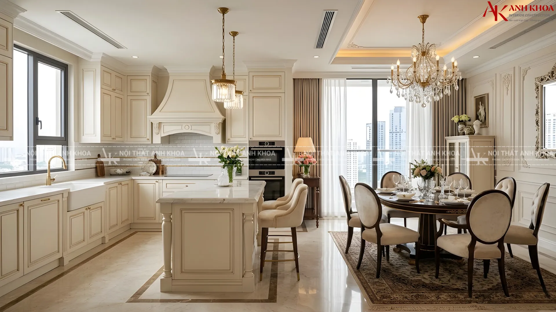 Đảo bếp đá Marble trắng vân mây đầy quyền lực Đảo bếp đá Marble trắng vân mây đầy quyền lực